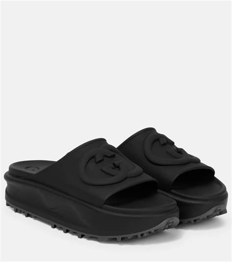 gucci rubber drugo slides|Gucci slides clearance.